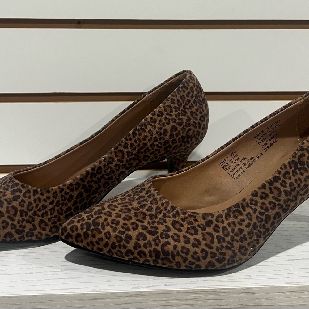 AEROSOLES Brown Leopard Print Heels